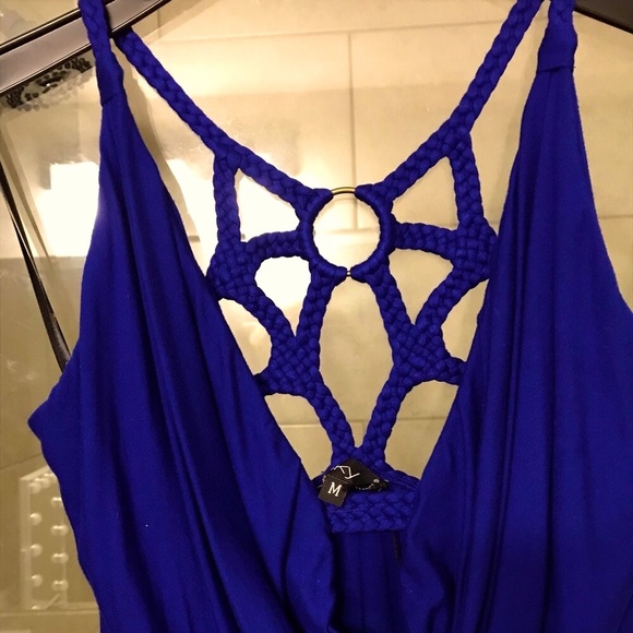 SKY  Super Sexy Sky Mini Dress. Royal Blue braided strap Detail amazing ! Medium - Picture 10 of 13